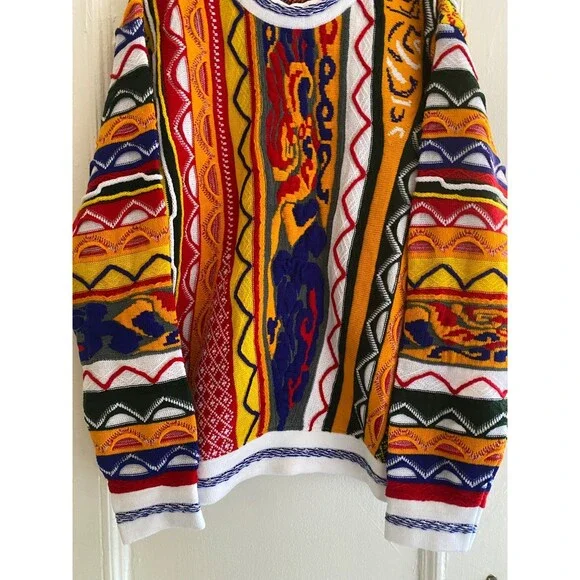 Notorious Coogi Style Sweater 90s Hip Hop Fashion BIG Costume Biggie Smalls 3D - Picture 8 of 13